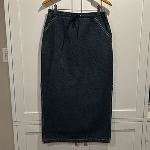 DenimJeans Maxi Long Skirt Side Zipper Slits Size junior 9 (small) 725 originals